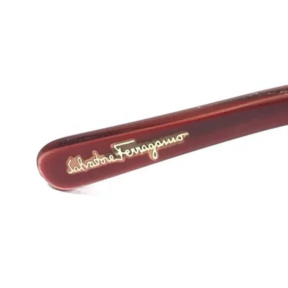 Salvatore Ferragamo Eyeglasses Frames 2613-B 462 Red Burgundy Cat Eye 52-15-135 - Picture 5 of 13